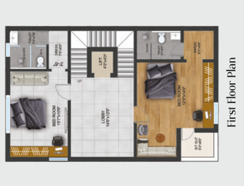 West Facing Villa - First Floor Plan